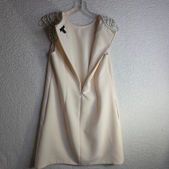 J. CREW sz4 WinterWhite w Lace Cap sleeve Dress. Classy. Weddings Events Careers - Picture 15 of 16